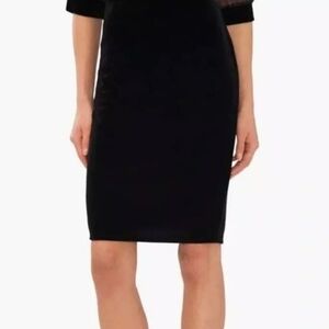 Halogen Black Velvet Elastic Waist Pencil Skirt L
